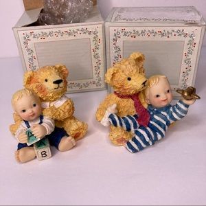 NIB 2 - Teddy Bear 🧸 w/baby Boy Figurines